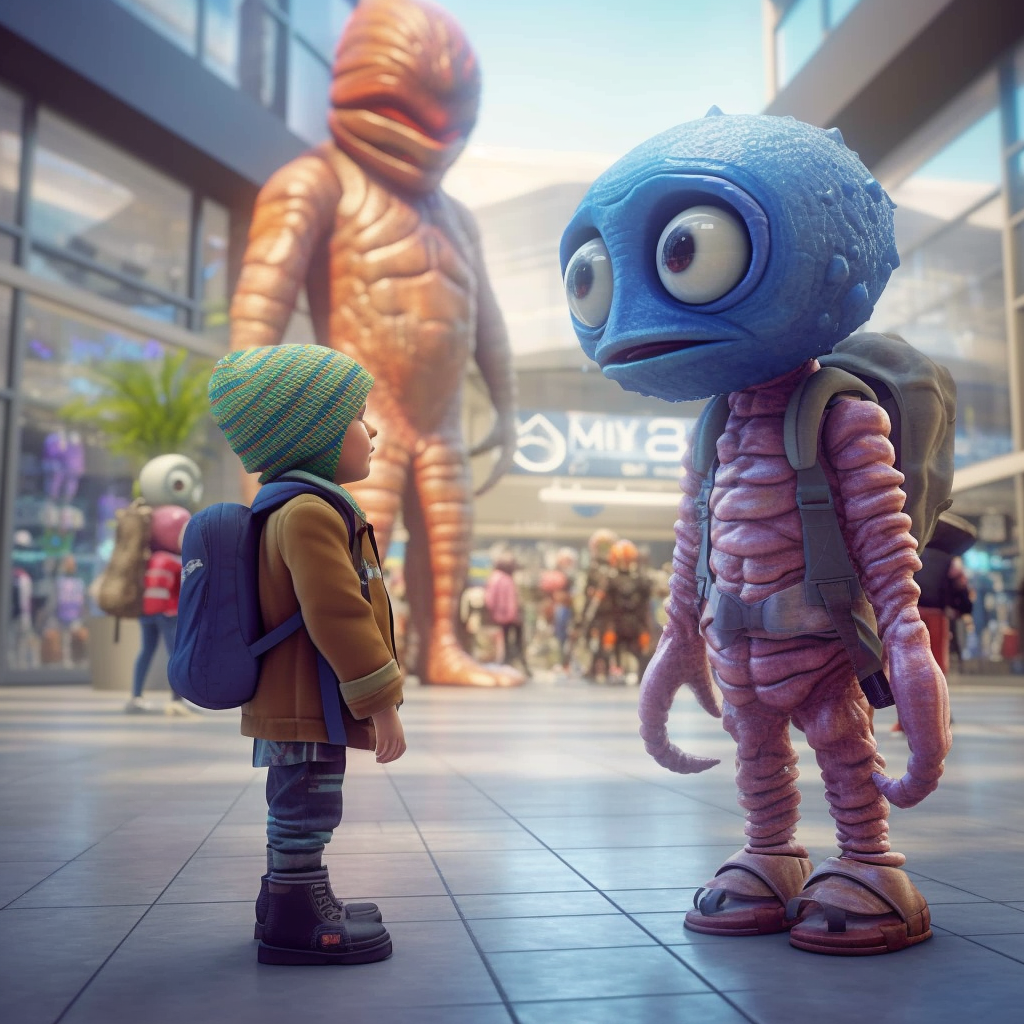 Midday Alien Debate: A Unreal Engine 5 Adventure