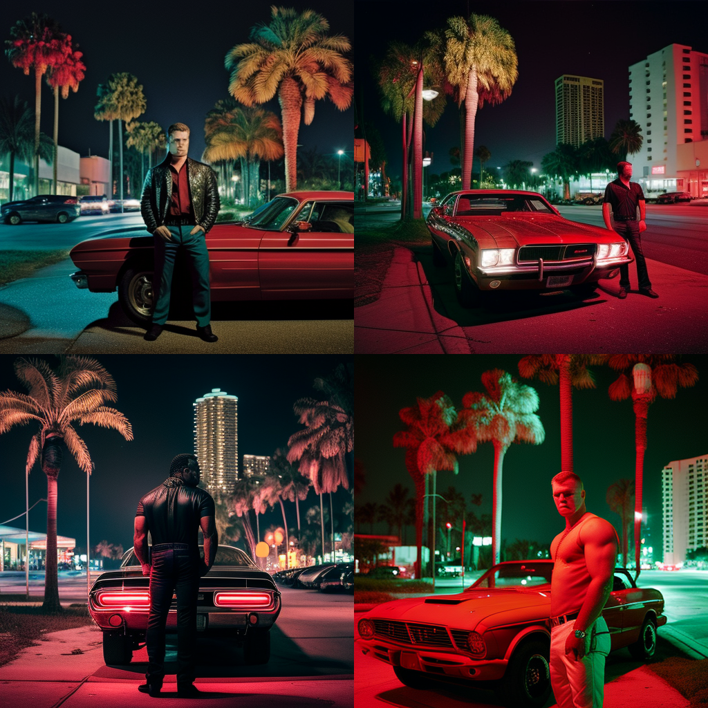 Neon Noir Nights: Mid-journey Stance in Sin City Fusion