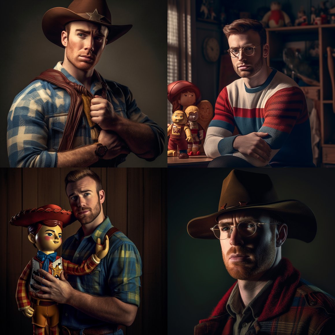 Chris Evans Embodying Woody in a Captivating Photoshoot