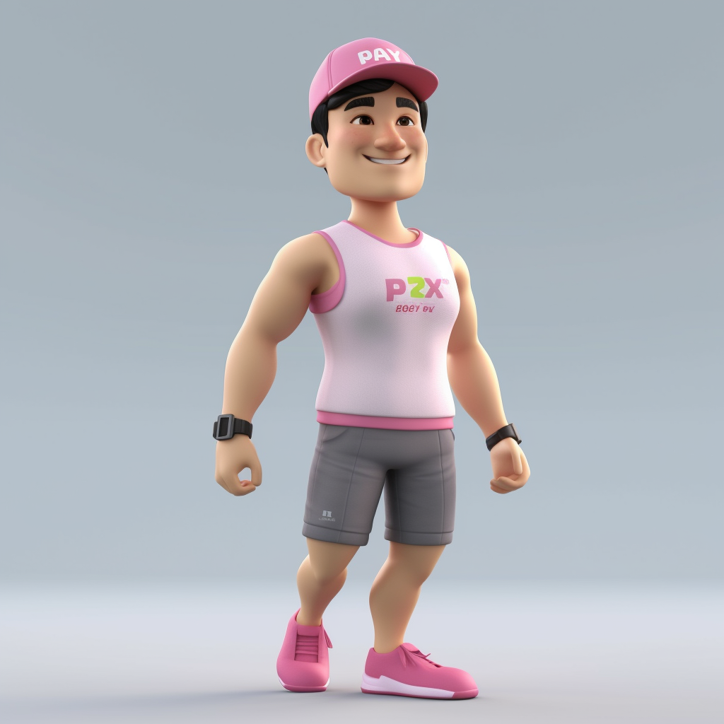 A Unique 3D Pixar-Styled, Super Detailed, Popmart IP Chinese Runner Figure in 8K Quality