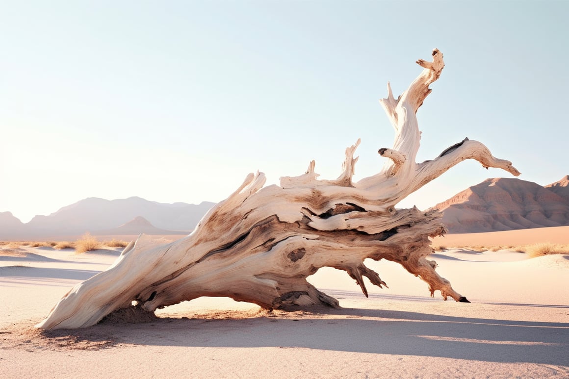 Desolate Beauty: Hyperrealistic Driftwood Photography