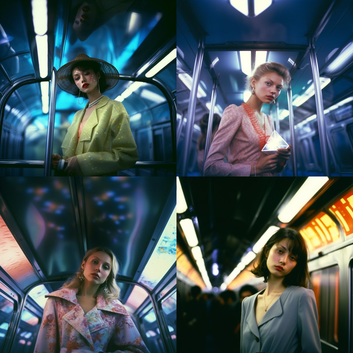 Subway Time Warp: A Retro Fashion Voyage