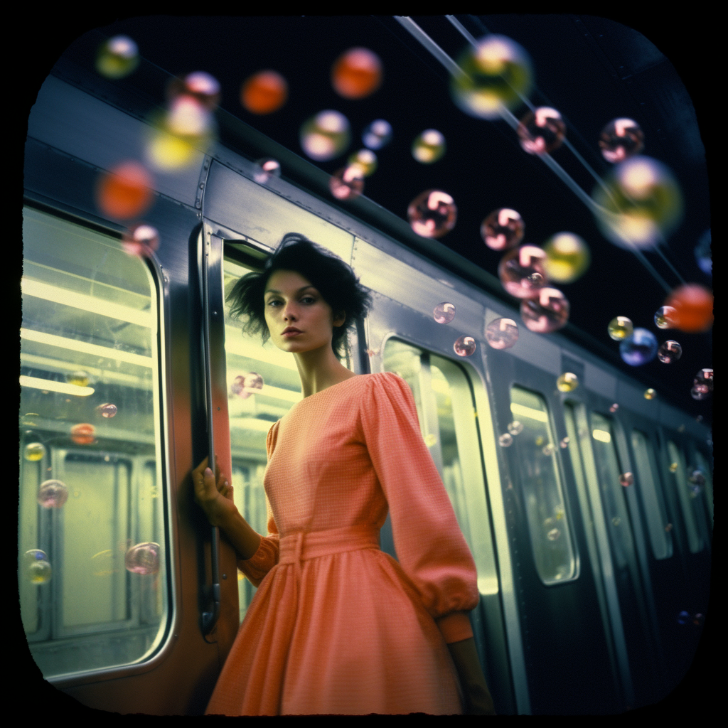 Subway Time Warp: A Retro Fashion Voyage