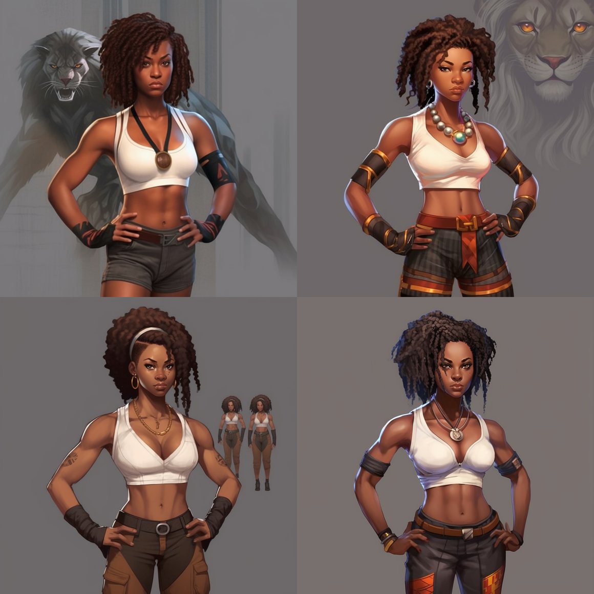 Progress of a Muscular Female Anime Character Design V 5.1