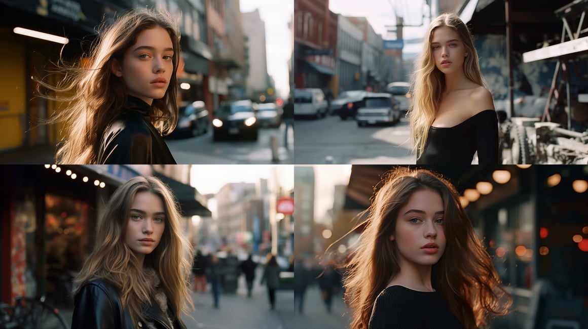 Cinematic Streets: Photorealistic Journey of a Supermodel