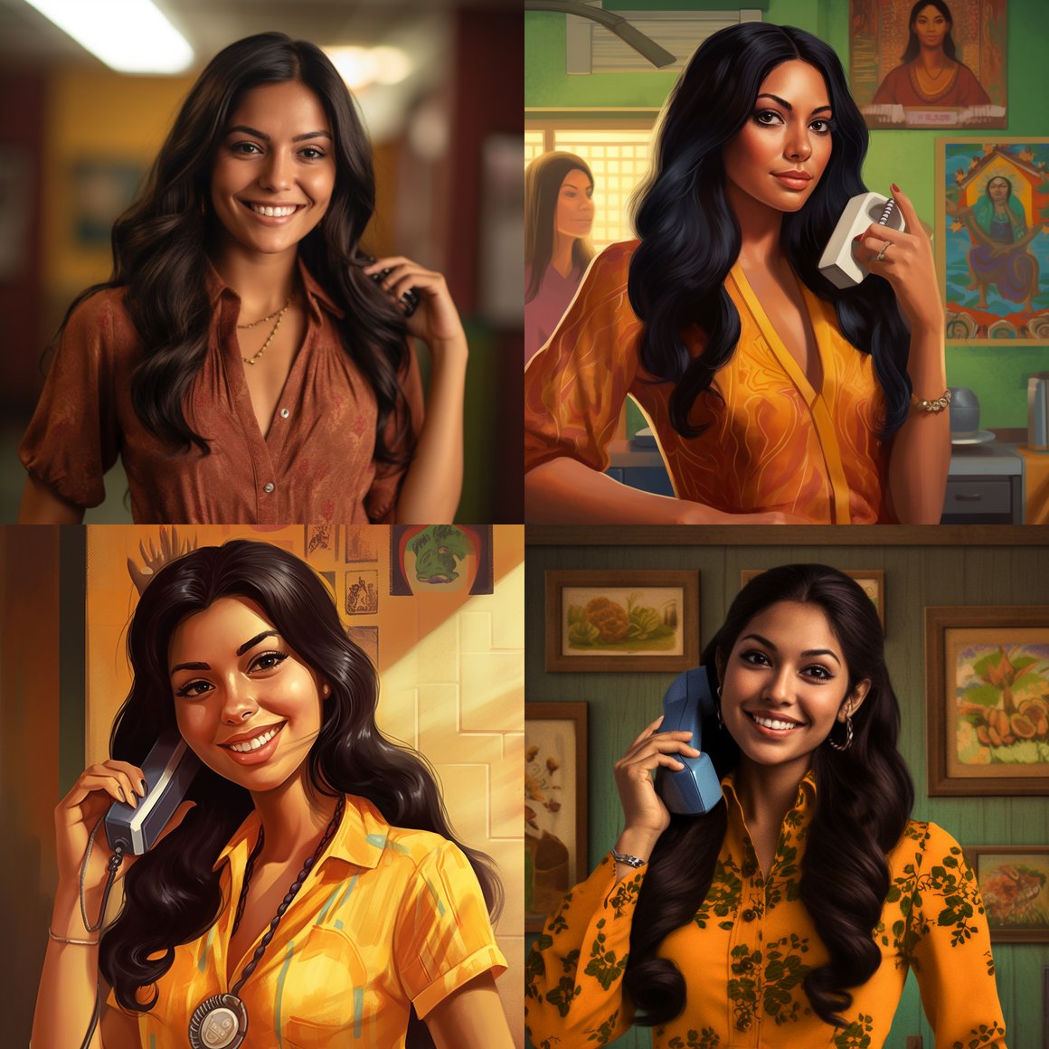 Retro Office Days: Young Mexican Woman in the 70's