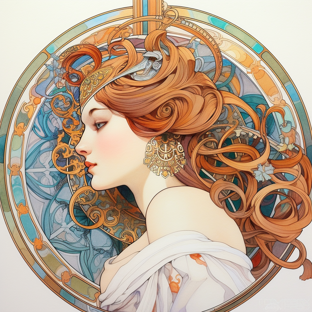 Artistic Fusion: Mucha's Sketch through Malevitch's Palette
