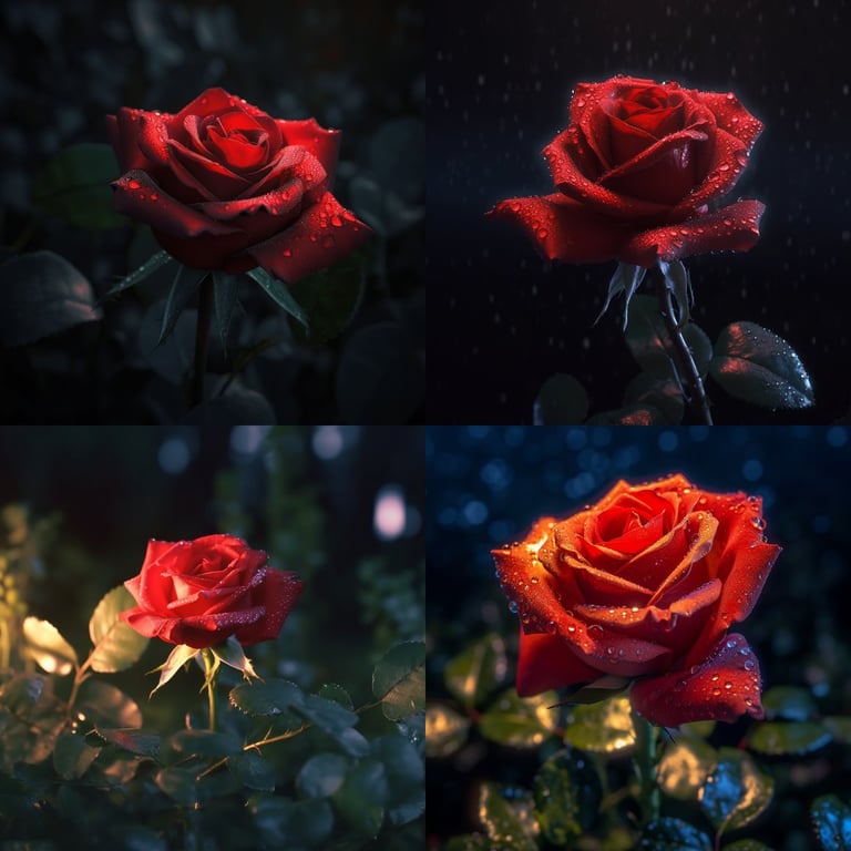 Single Red Rose Illuminated - 4K Resolution Prompt | NeoPrompt