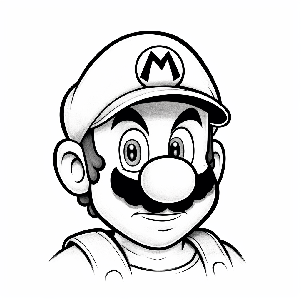 Super Mario's Luigi Line Art Coloring Page