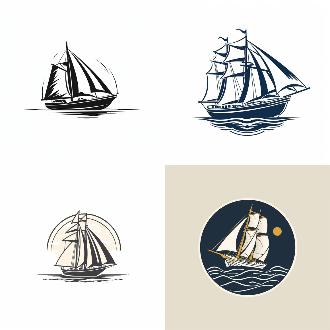 Classic High-End Yacht Logo Design Midpoint Update