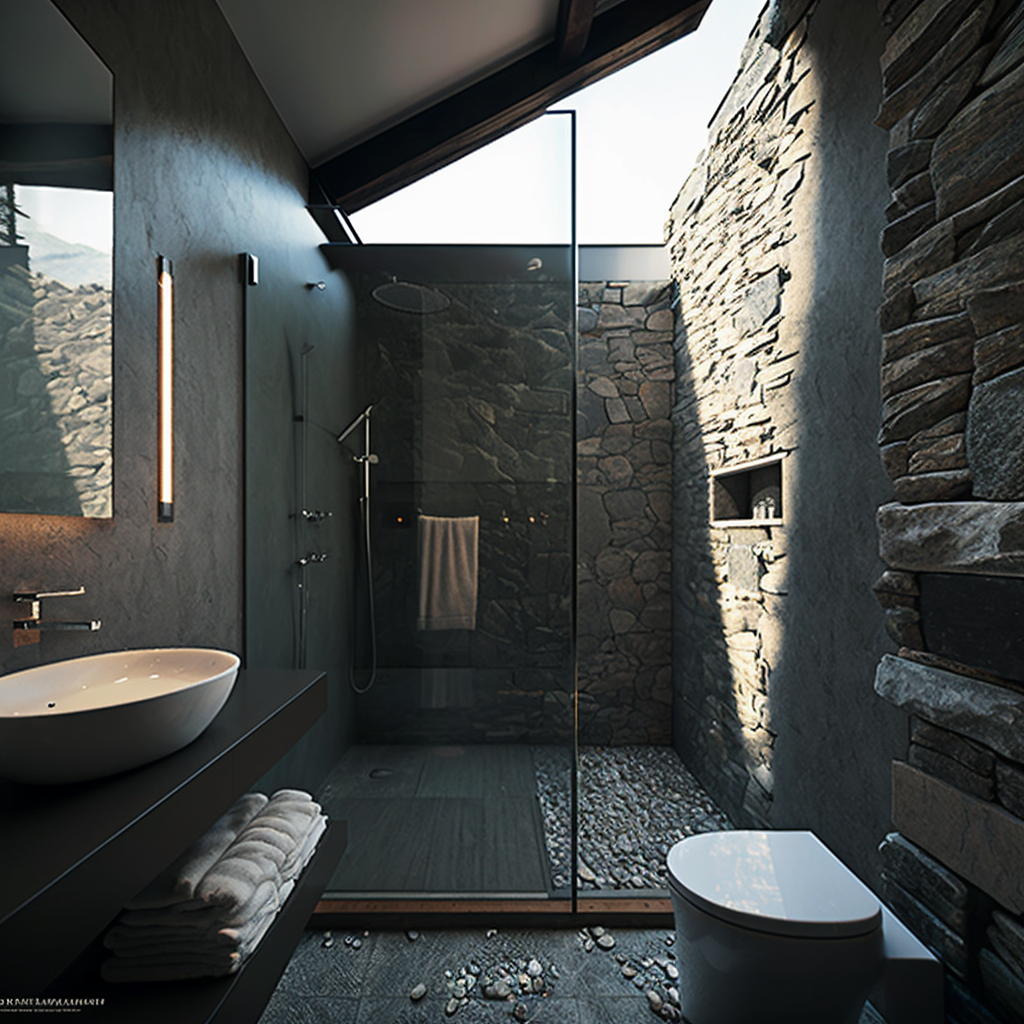 Arquitectura e Interiores de un Baño Principal Moderno