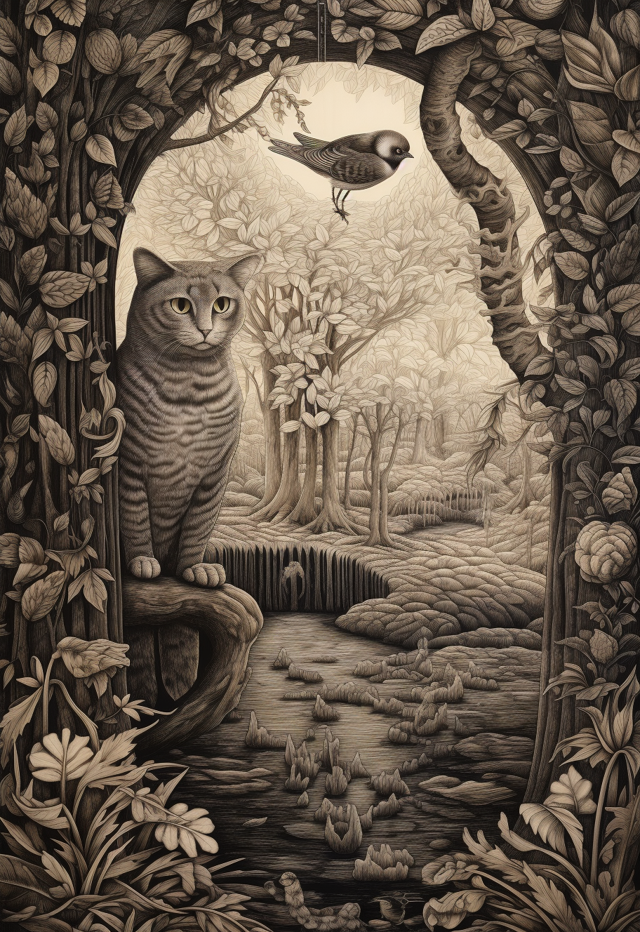 Artistic Confluence: Merging Styles, Species and Scenery