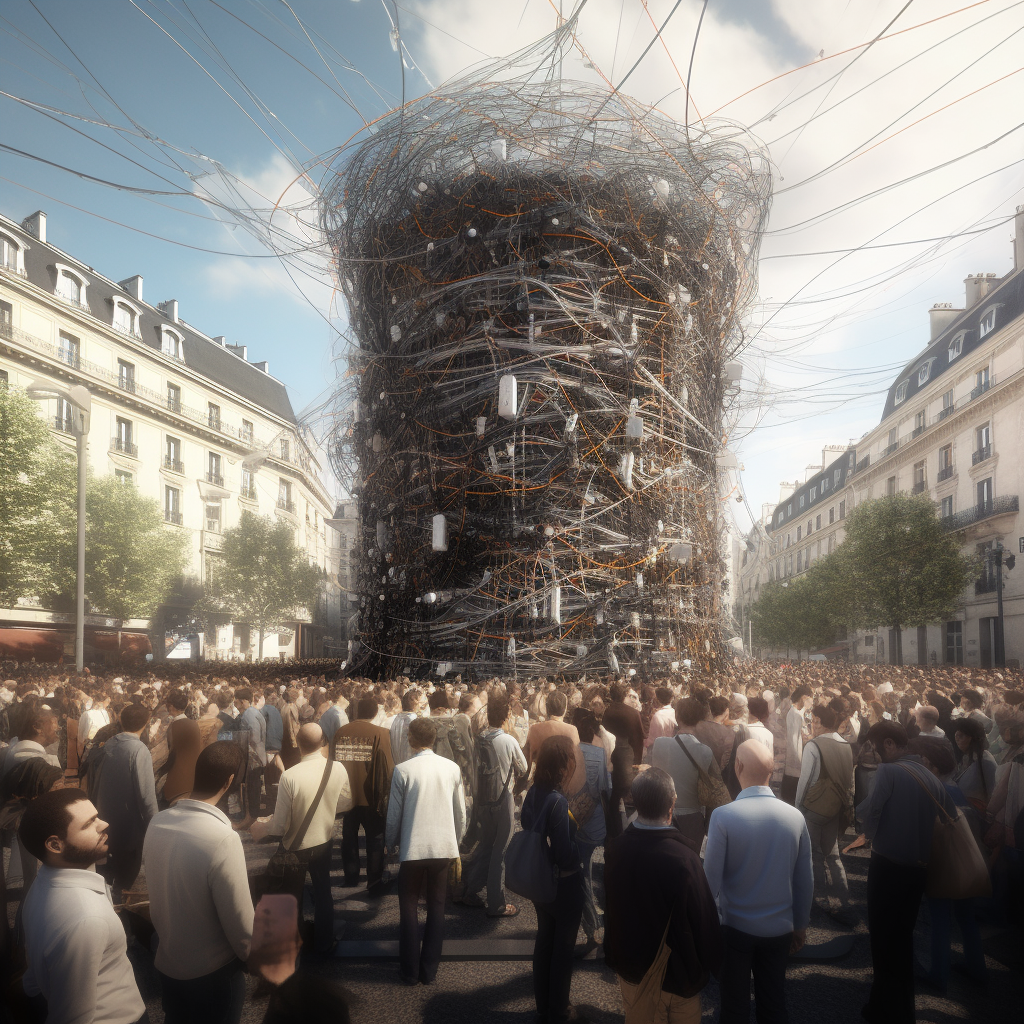 Digital Connectivity: Parisians Plugged into The Matrix Prompt | NeoPrompt