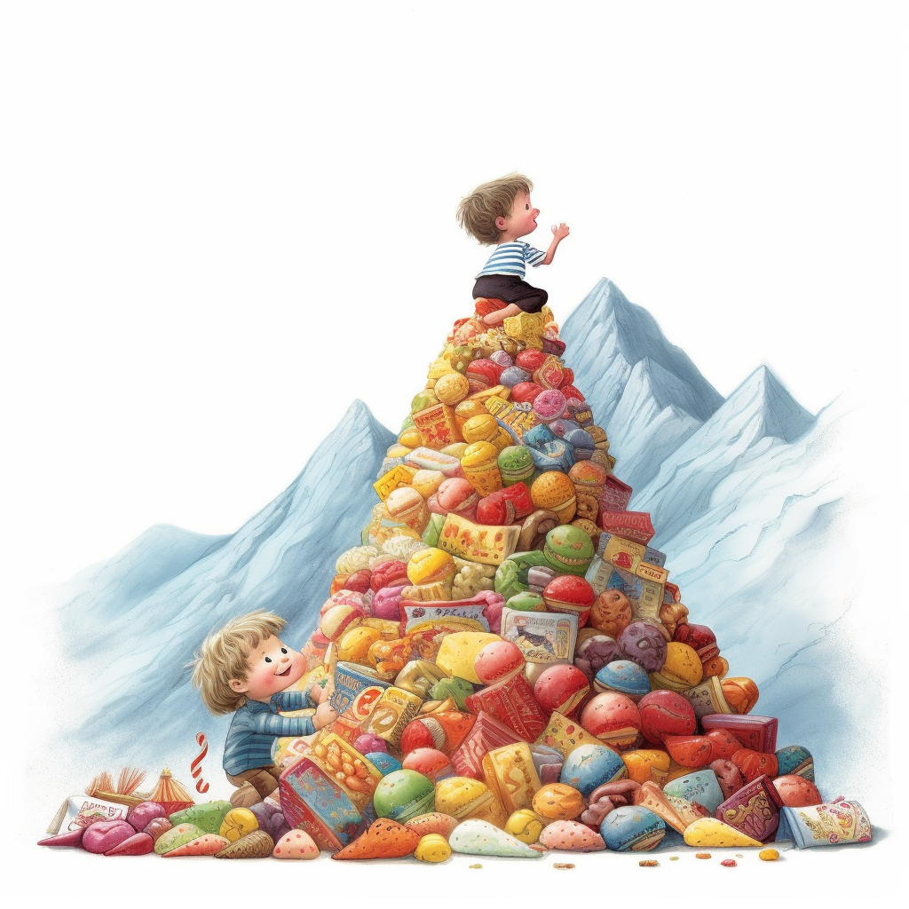 Sugar Peak Adventure: A Sweet Mid-Journey Scene