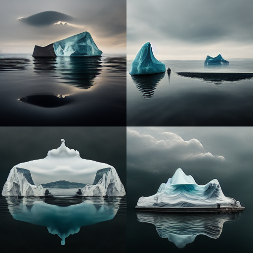 Chilling Odyssey: A Surrealist Voyage through Icy Solitude