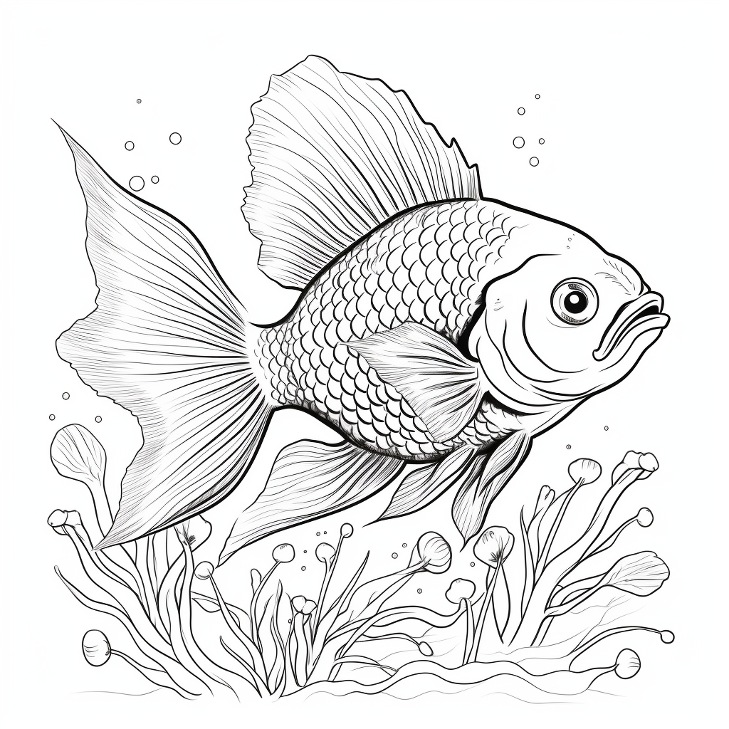 Chibi Fish Cartoon: Halfway Coloring Journey