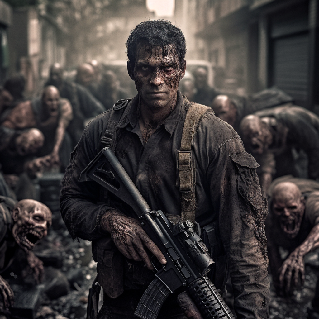 Retrato de un Guerrero en el Apocalipsis Zombie