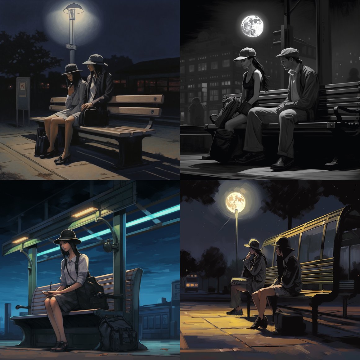 Midnight Encounter at the Bus Stop