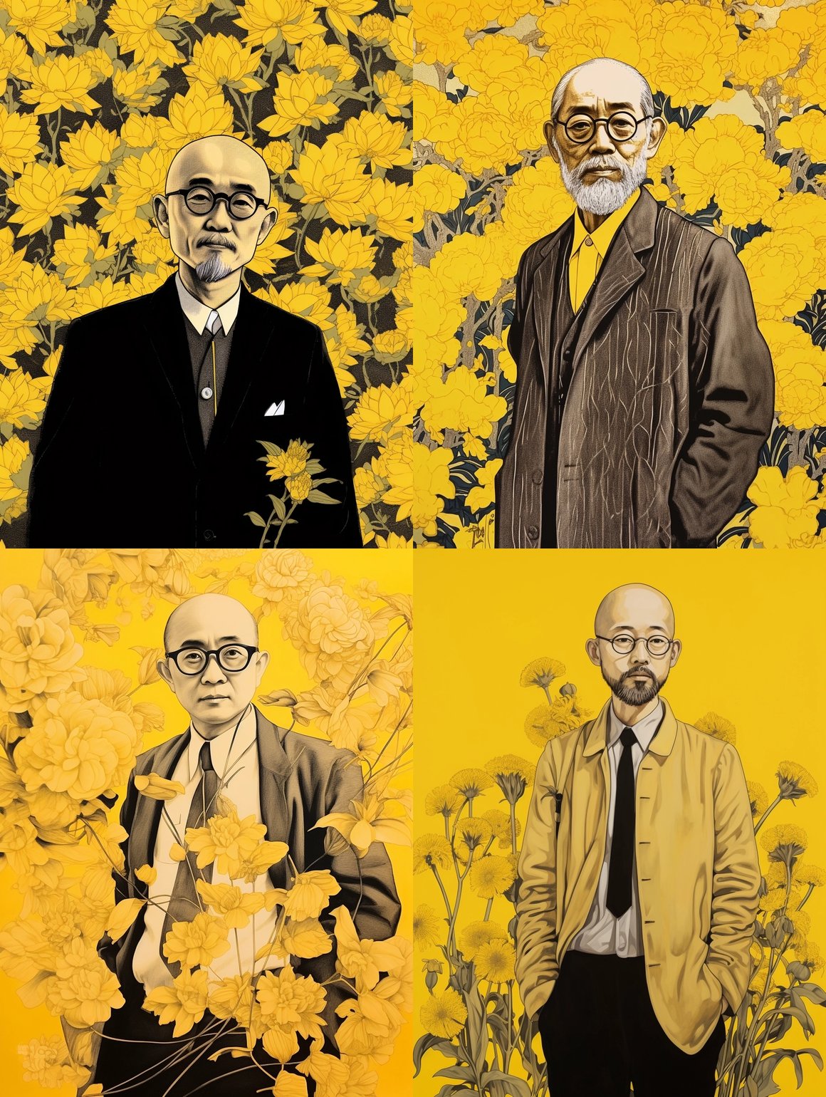 Chrysanthemum Echo: A Tanizaki Tribute in Matisse Style