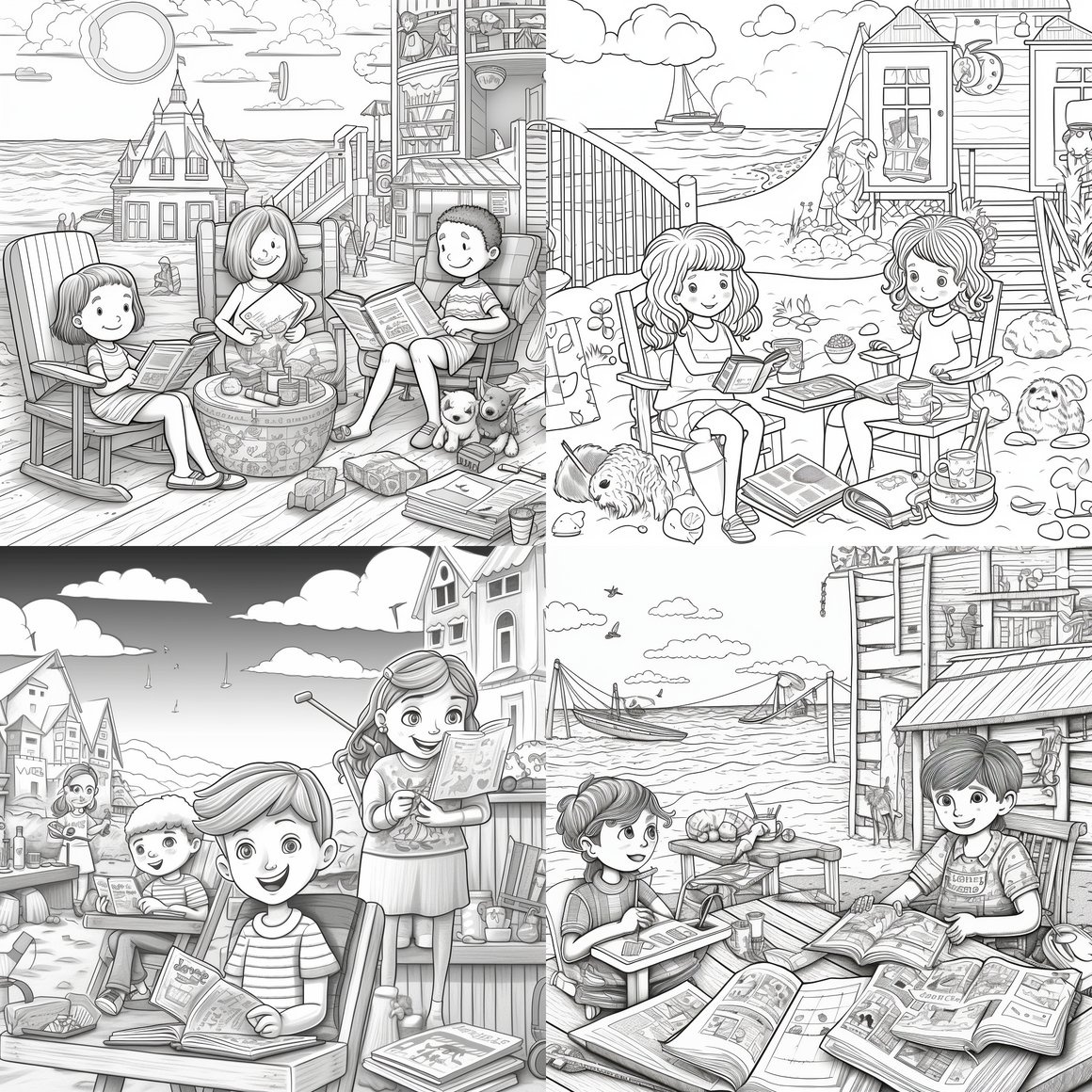 Summer Adventure: Kids' Coloring Book Journey