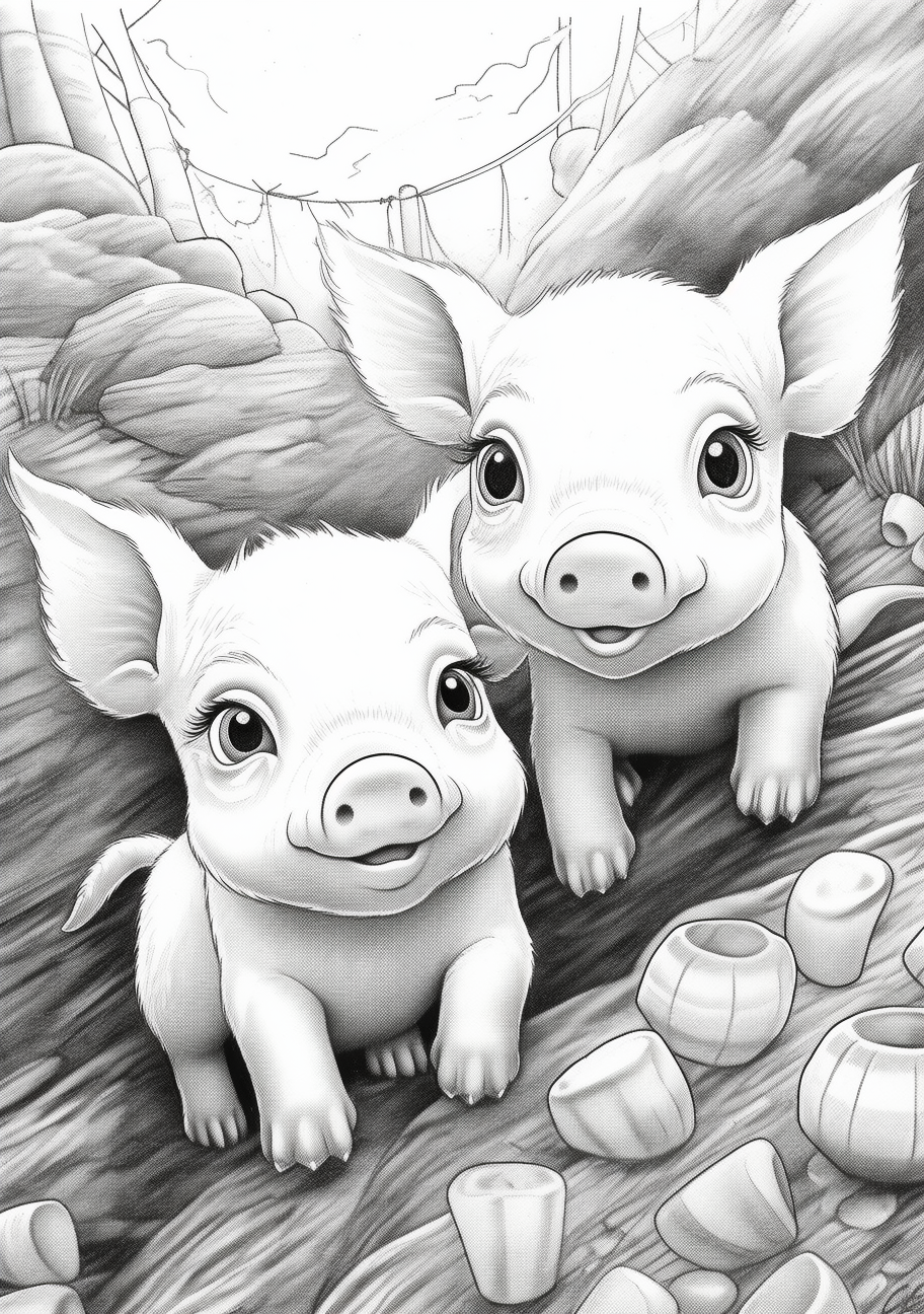 Simple Pixar-Style Colouring Page Design