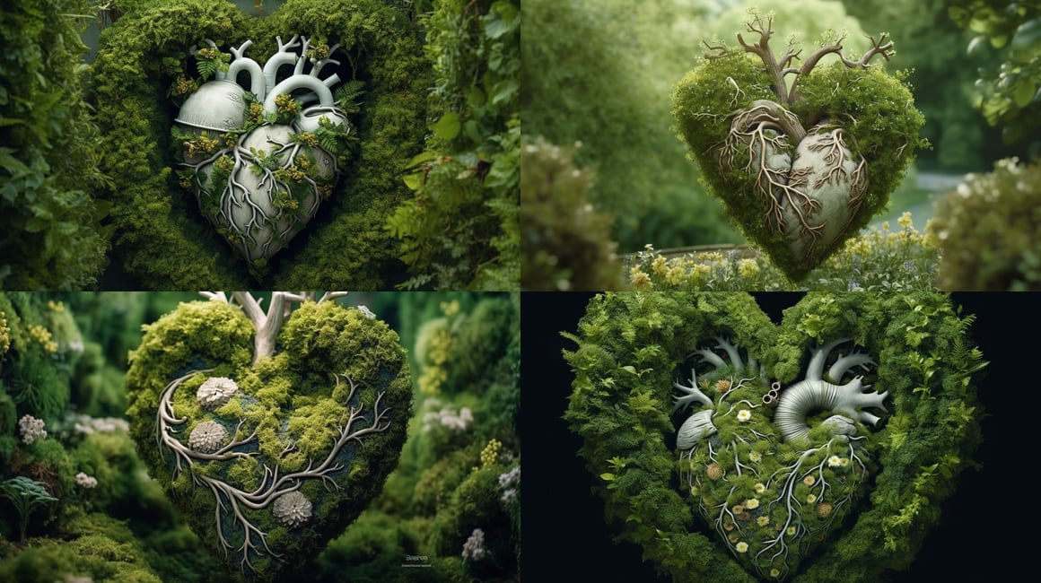 Artistic Heart Topiary Captured in DSLR Photography