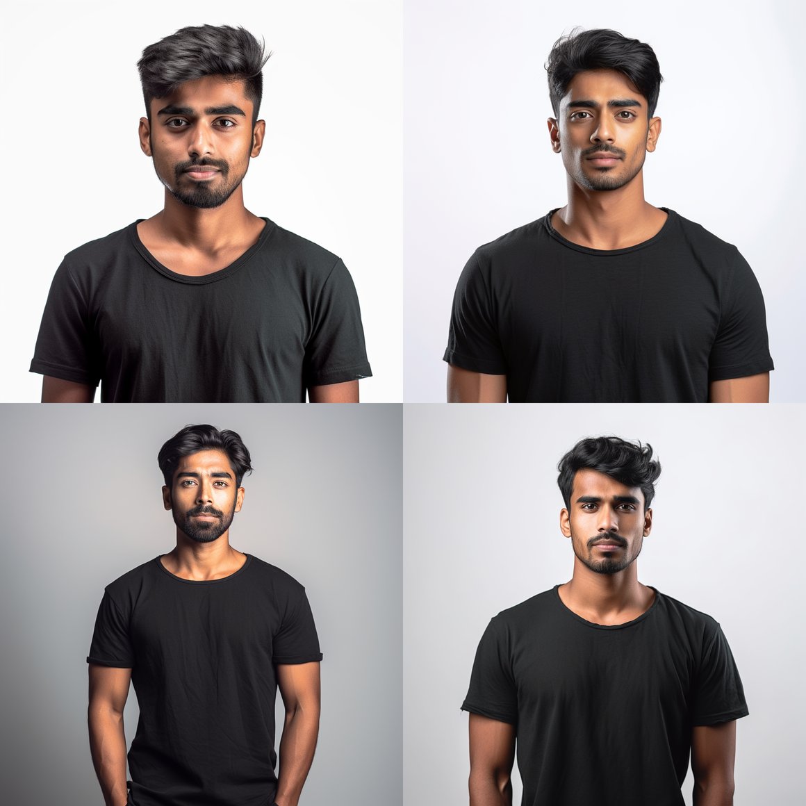 Cinematic Portrait of a Young Indian Man in Black Shirt