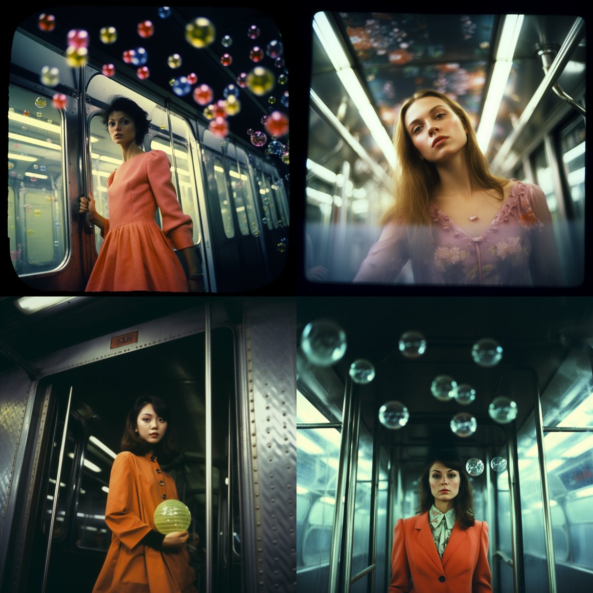 Subway Time Warp: A Retro Fashion Voyage
