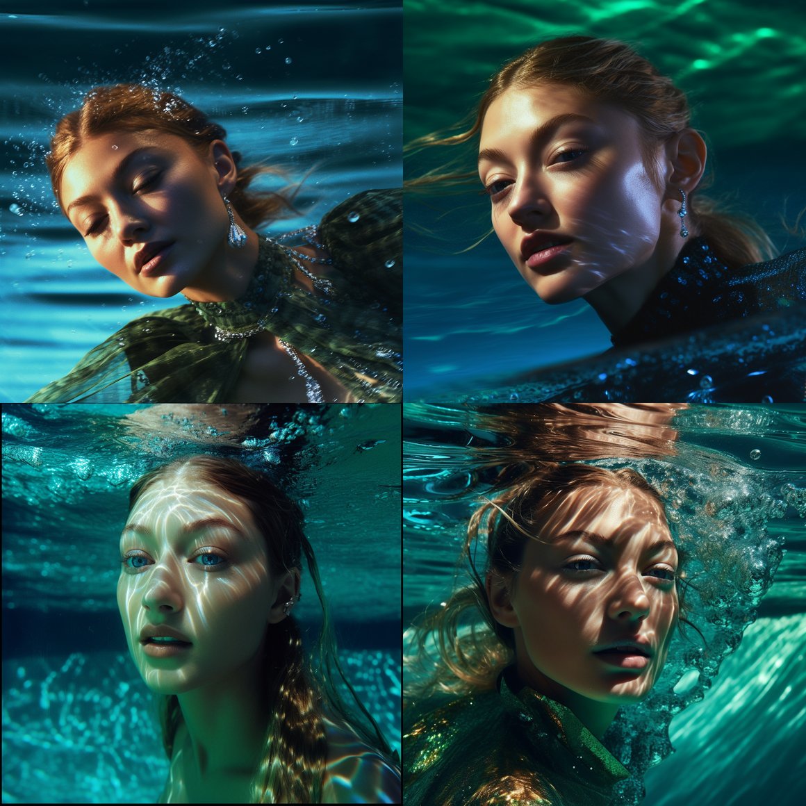 Gigi Hadid's Mid-Journey Dive by Henrik Purienne