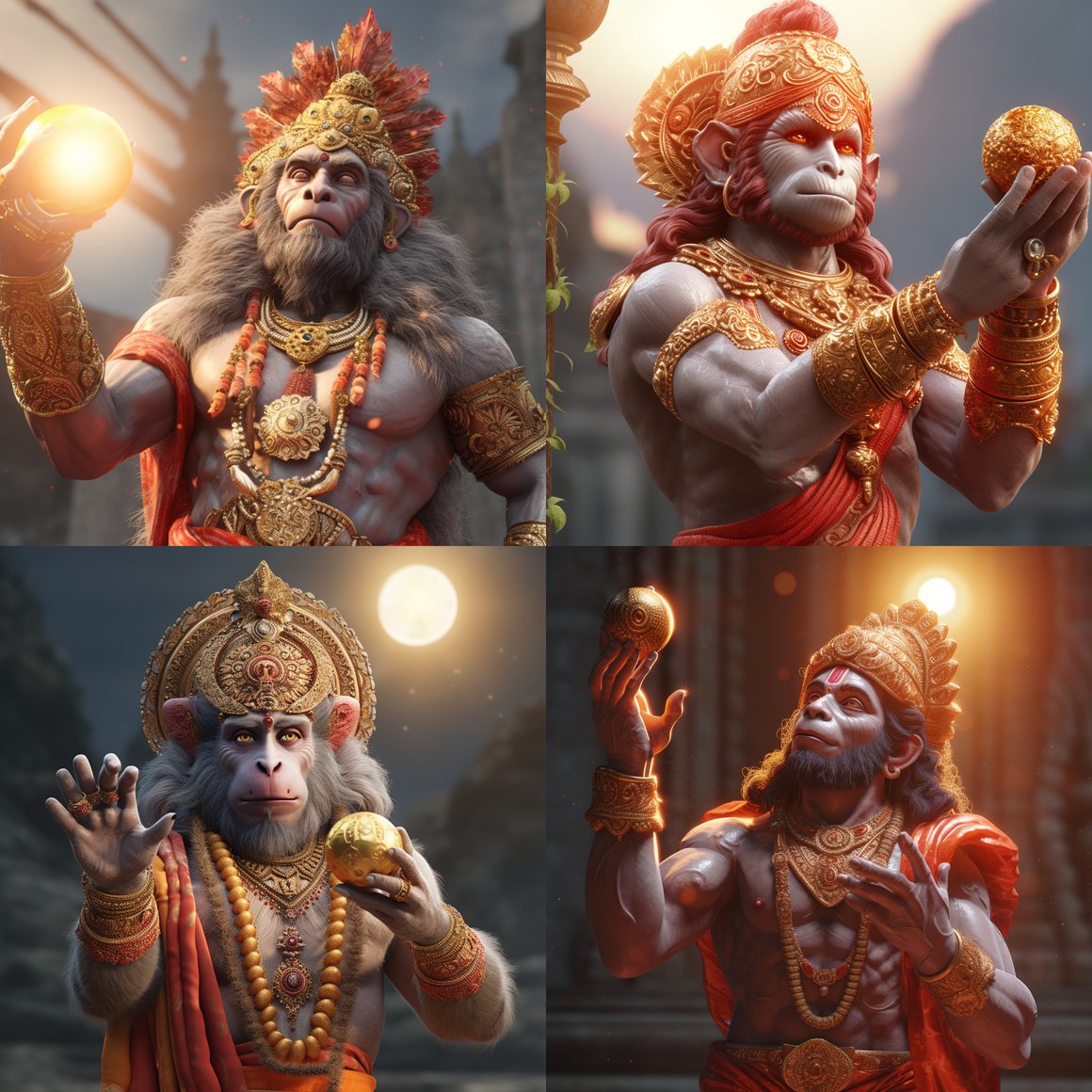 Hanuman Ji Holding Sun -  Ultra-realistic 4K V5