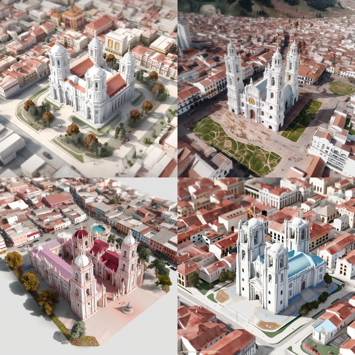 Sucre Bolivian cityscape at 25 de Mayo Square and Cathedral