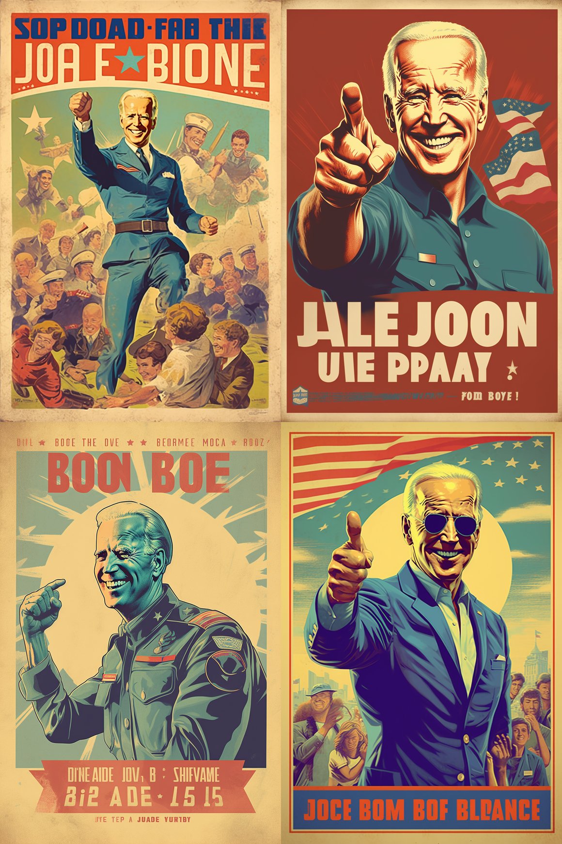 Retro Biden Army Recruitment Poster in Fine Detail