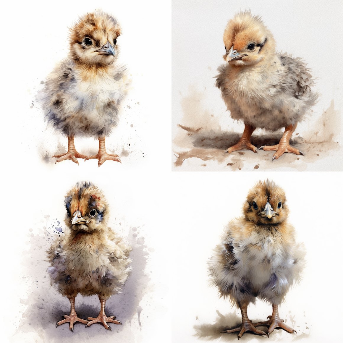 Detail-Intense Illustration of a Fancy Baby Hen Chick