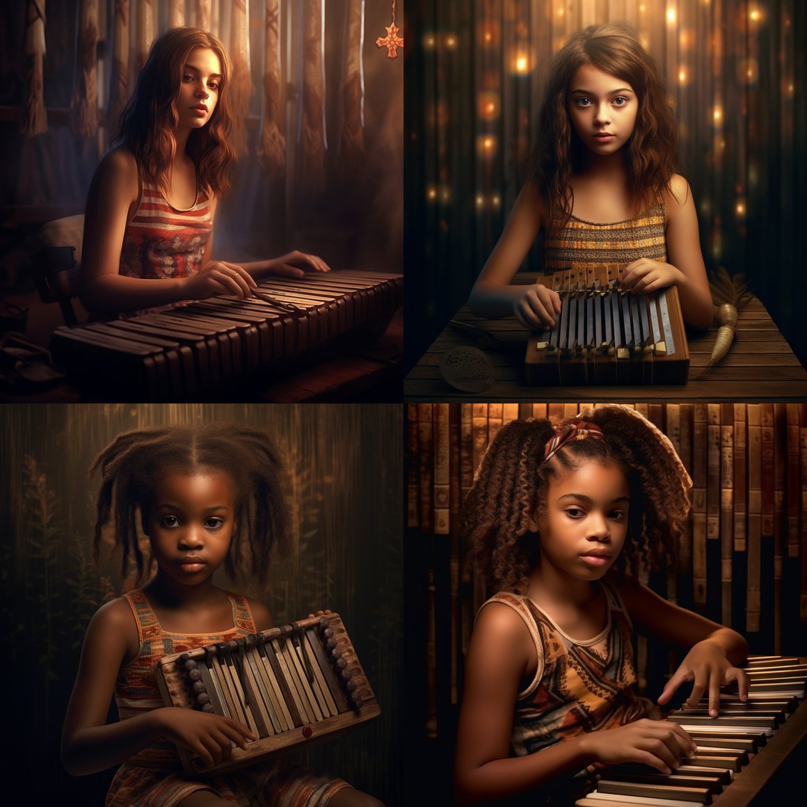 Harmonious Interlude: Girl and Kalimba