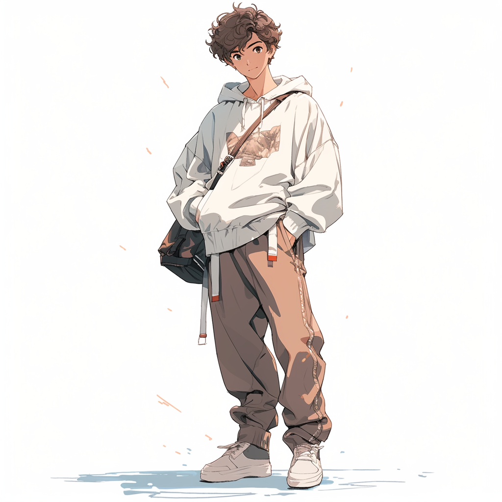 Hand-drawn Manhwa Style Teen Boy Illustration