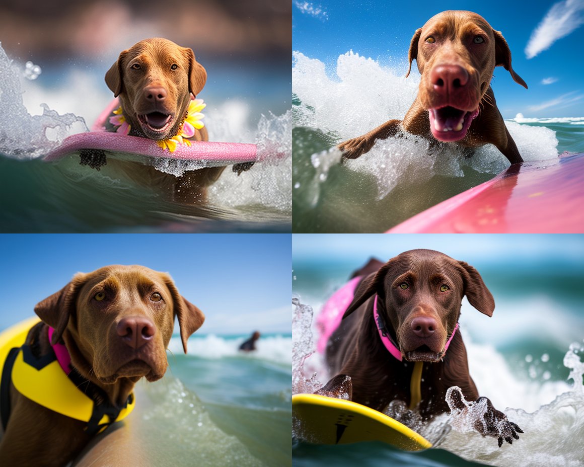 Midday DSLR Capture of a Surfing Labrador Retriever