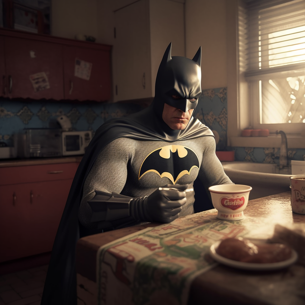 Retro Morning: A Hyper-Realistic Batman in 8K