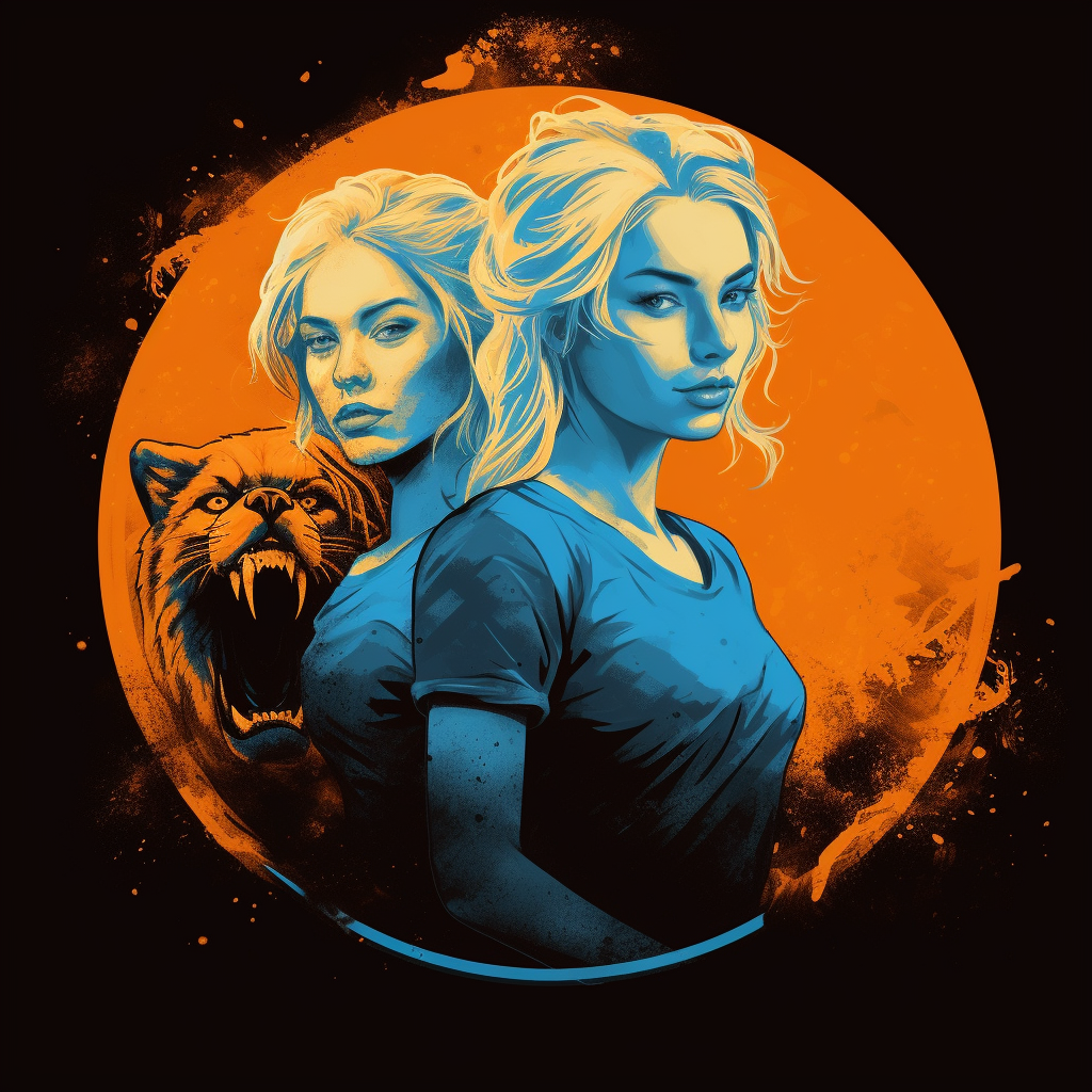 Harmonious Balance: Epic Journey of Woman and Wolf