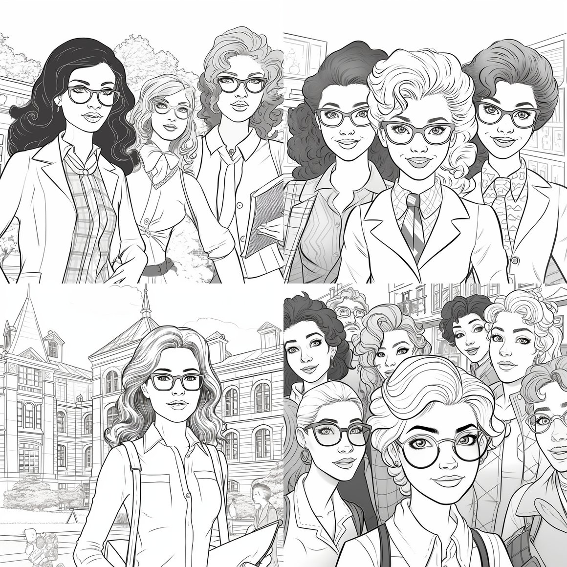 First Female University Student - Kids Coloring Page