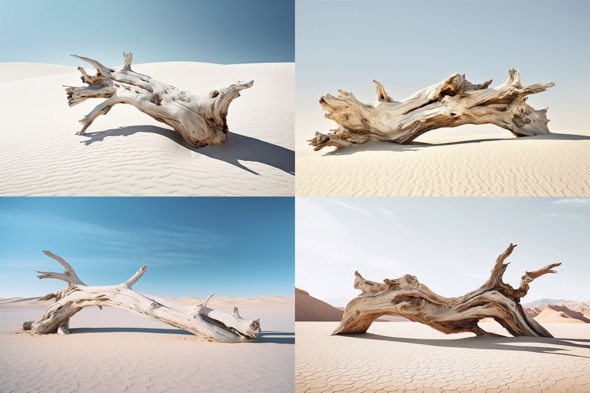 Desolate Beauty: Hyperrealistic Driftwood Photography