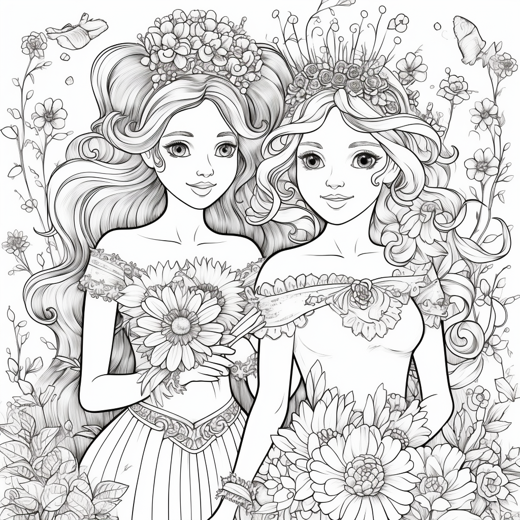 Detailed Mid-Journey Colouring Page