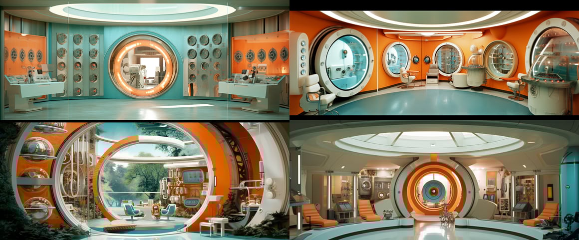Retro 1960s Time Machine Lab Mid-Journey Experience
