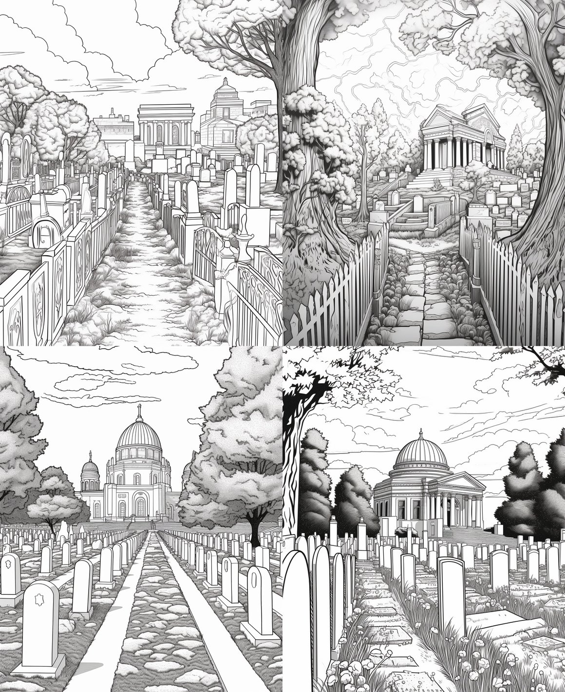 Arlington National Cemetery Coloring Page - Easy Skill Level