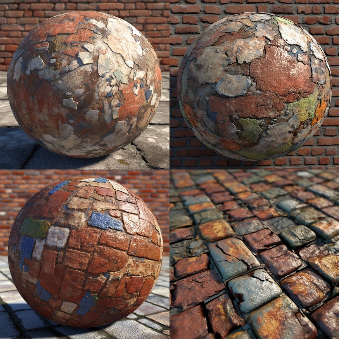 Creating a Detailed 8K PBR UV-Mapped Old Brick Texture for 3D Modeling