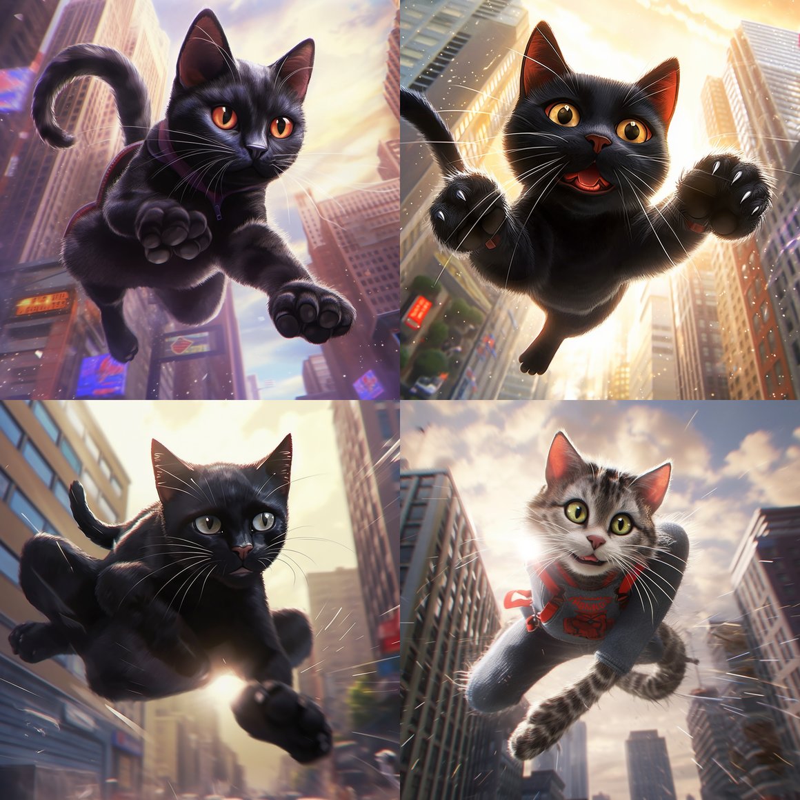 Mid-Voyage Leap: Spider Cat in Ultra HD