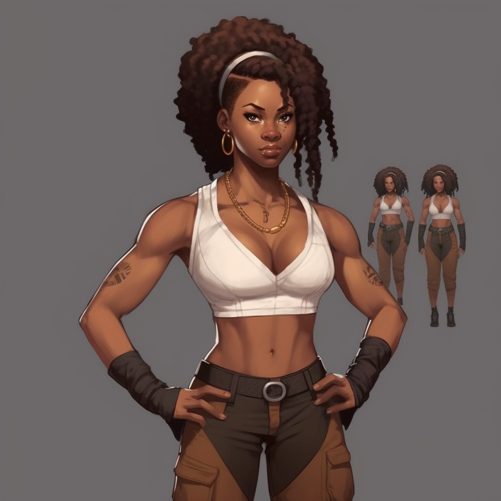 Progress of a Muscular Female Anime Character Design V 5.1