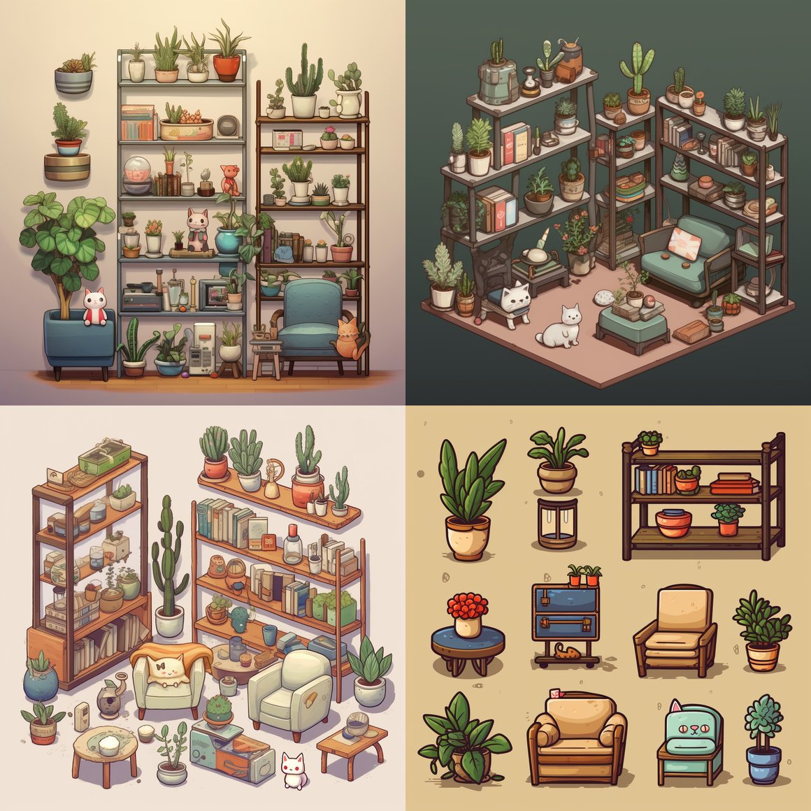 Neko Atsume-Inspired Home Furniture and Houseplant Collection