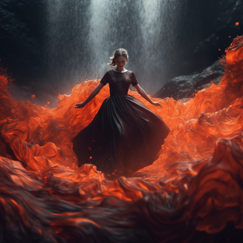 Submerged Serenity amidst Fiery Fury