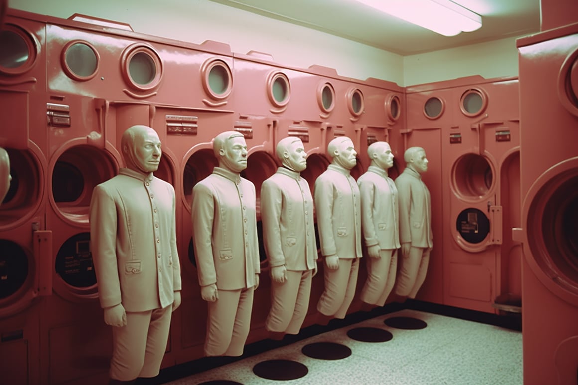 A Surreal Journey through 1980's American Laundromat in Colour and Monochrome