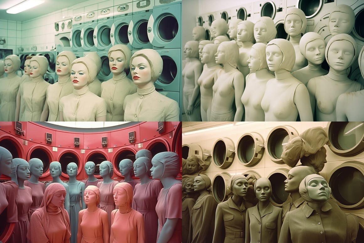 A Surreal Journey through 1980's American Laundromat in Colour and Monochrome